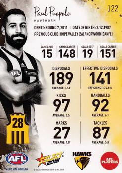 2018 Select Footy Stars #122 Paul Puopolo Back